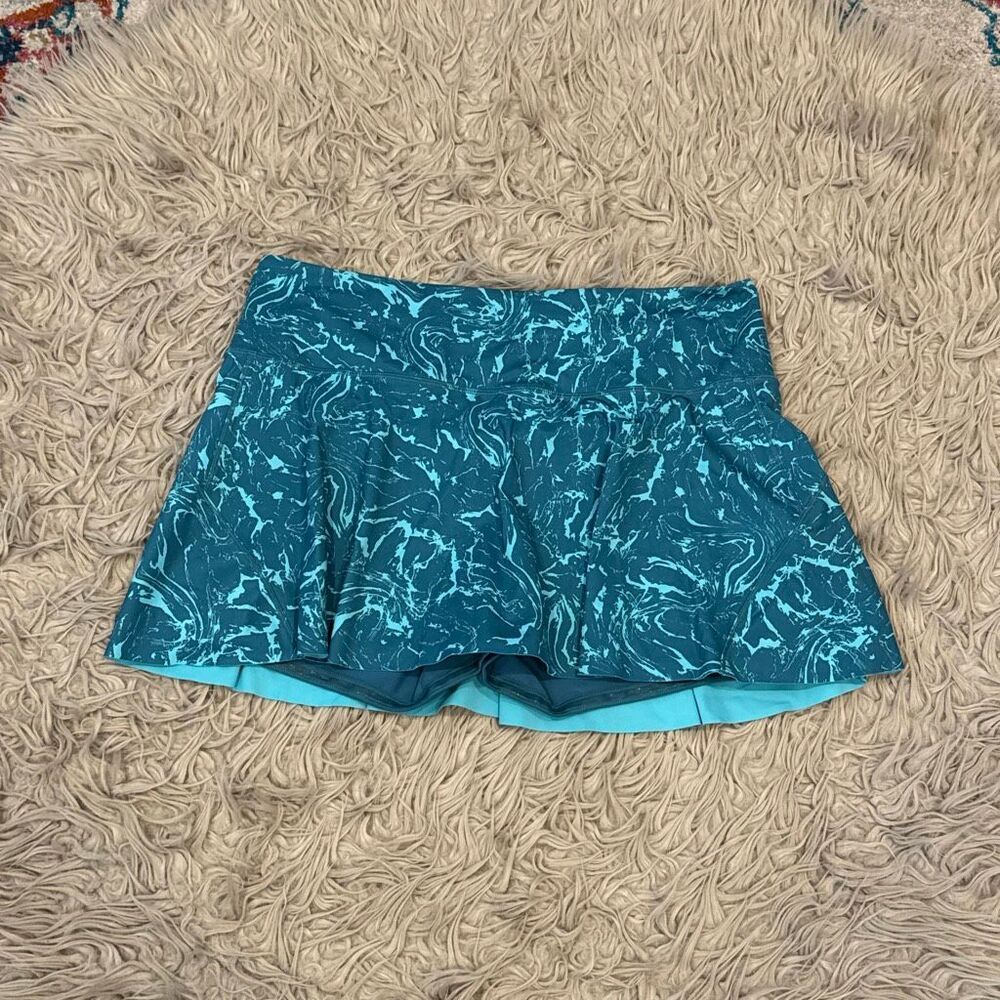 Athleta Women's Ace Printed Tennis Skort 13.5" Blue Xl